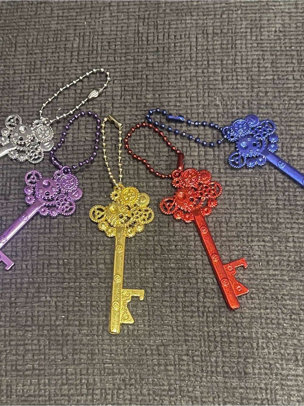 Bundle of 5 Steampunk Style Bag or Key Charms